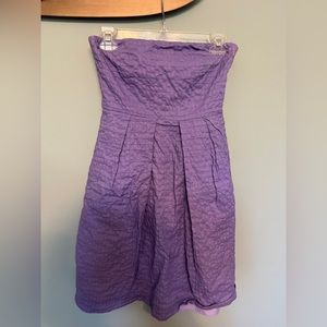 Jcrew Lorelei purple textured strapless dress